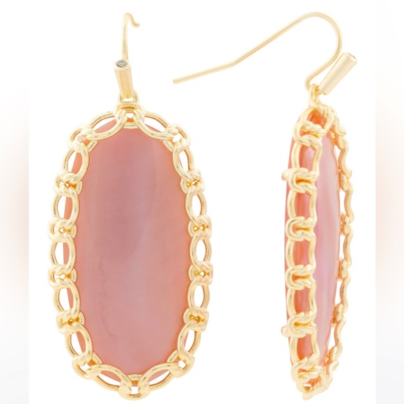 Kendra Scott Jewelry - NWT Kendra Scott Macrame Gold Elle Drop Earrings in Pink Mother of Pearl
